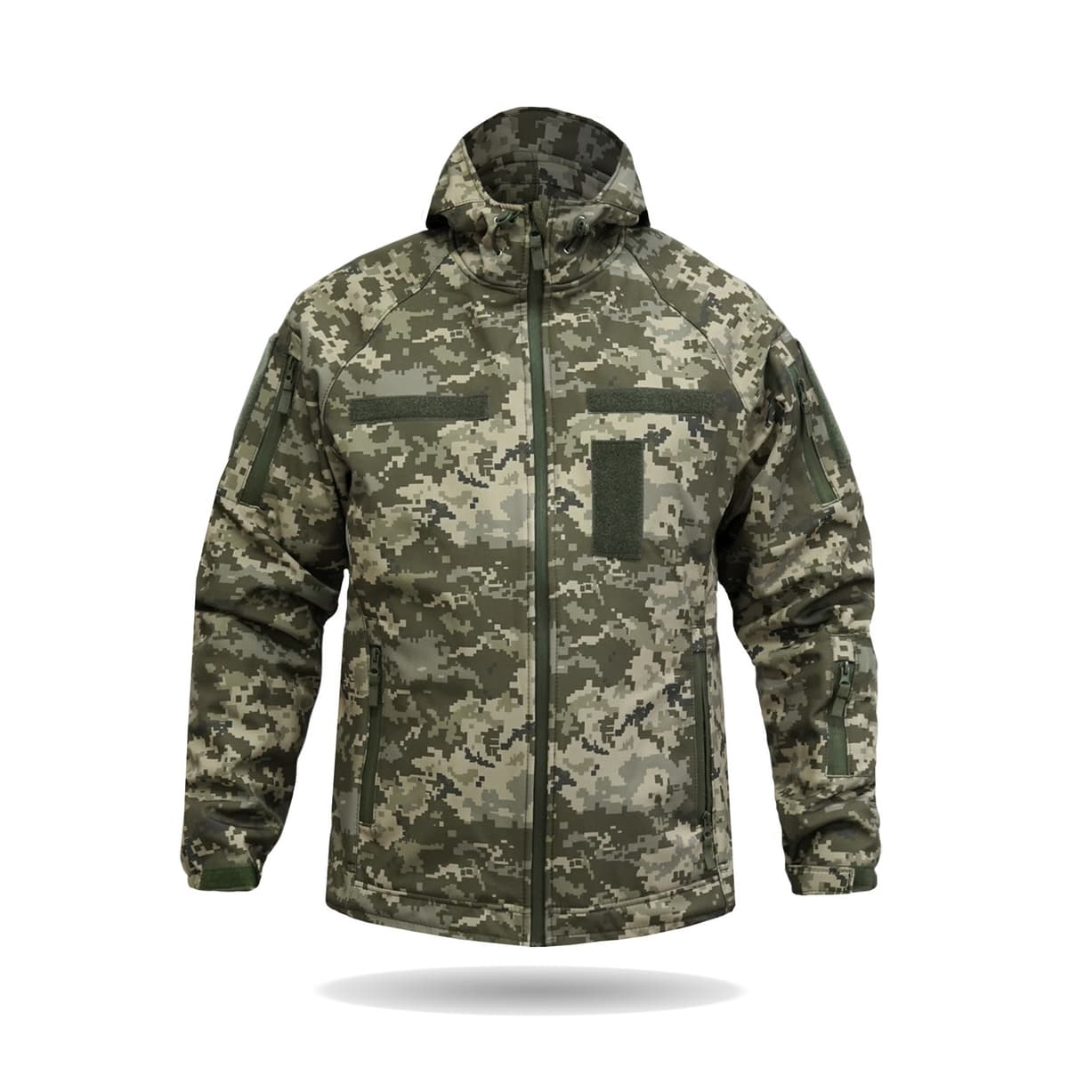 Куртка Windproof Softshell вітрозахисна (піксель), водостійка, фліс 320 г/м²
