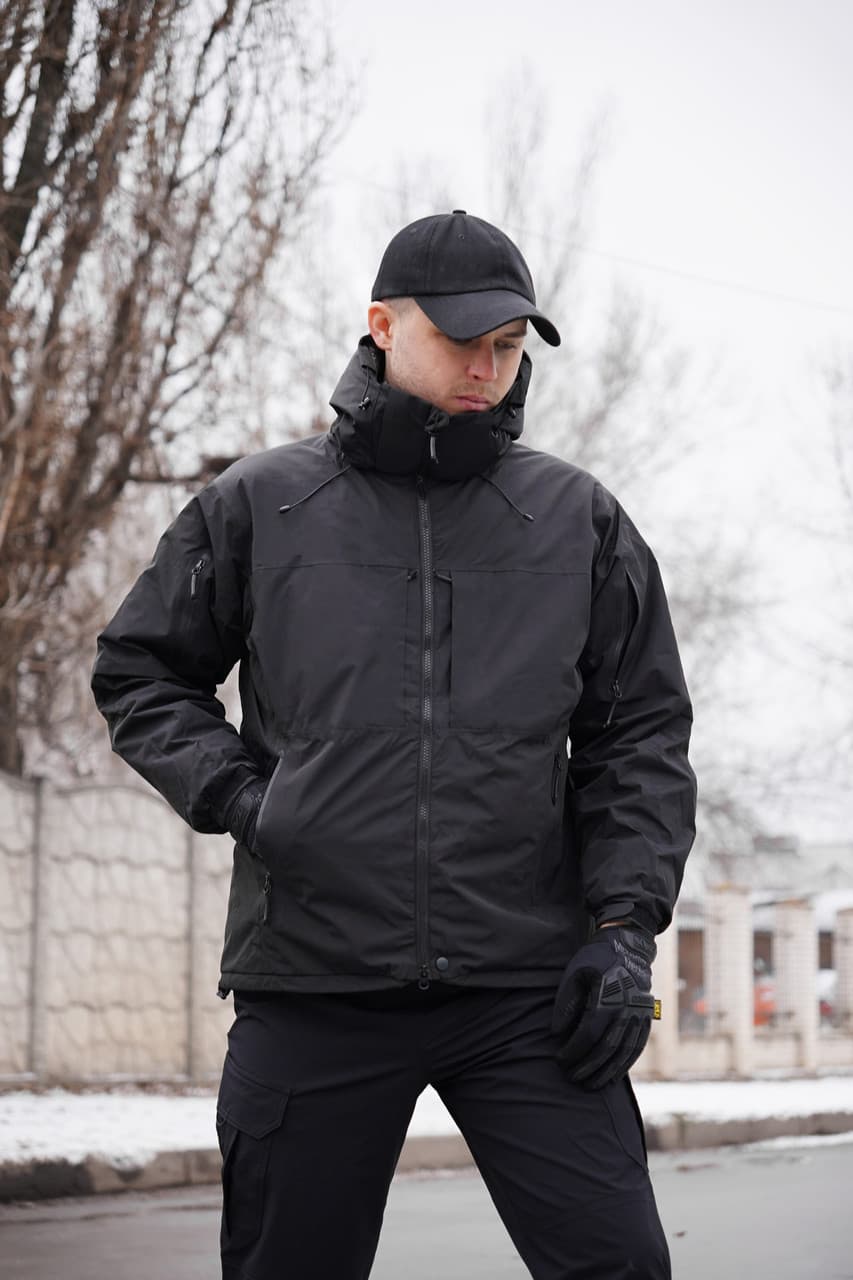 Чорна зимова утеплена тактична куртка Archon Husky Extreme Єврозима — фото 6