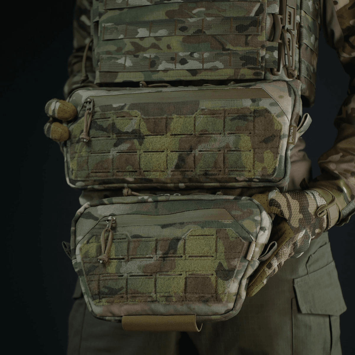 Комплект (захист живота + сумка) Militex Cordura original USA Мультикам розмір (L) — фото 9
