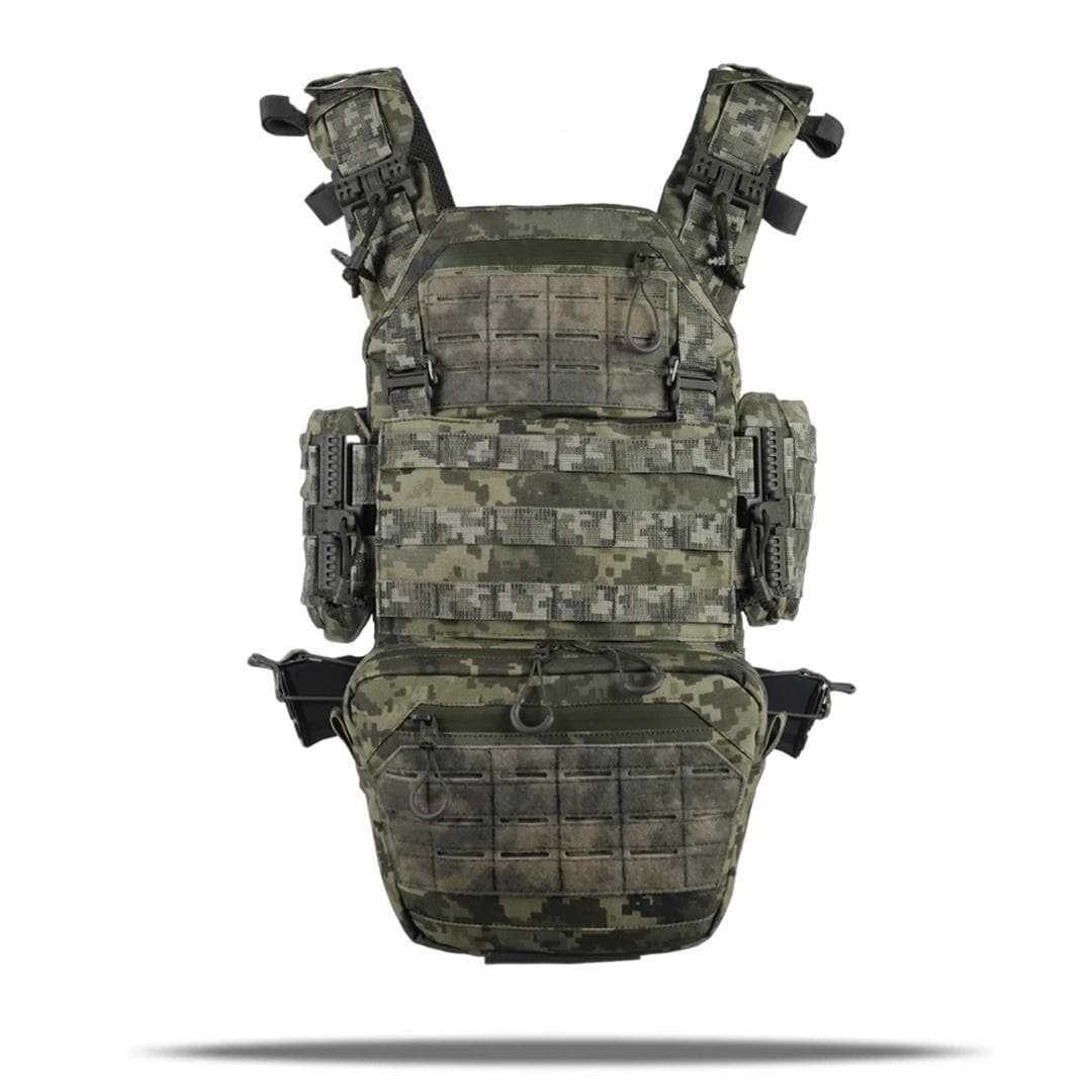 Комплект плитоноска Kiborg Gen.2 + 2 підсумки з балістичним захистом 2 класу — Піксель — фото 10