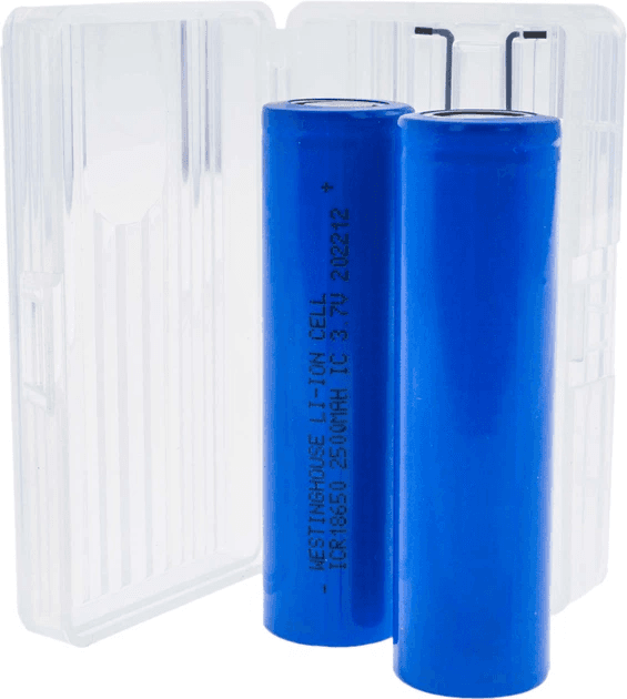 Акумулятори Westinghouse ICR18650F 2500 mAh 3.7V Li-ion набір 2 шт у пластиковому боксі 18650 — фото 3