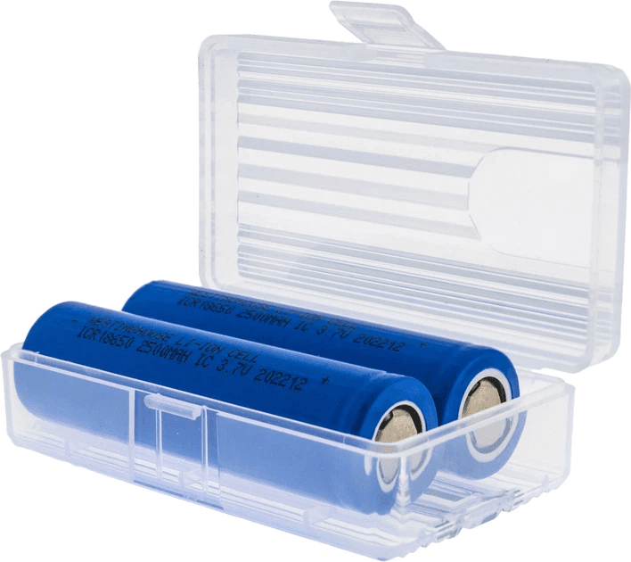 Акумулятори Westinghouse ICR18650F 2500 mAh 3.7V Li-ion набір 2 шт у пластиковому боксі 18650 — фото 4