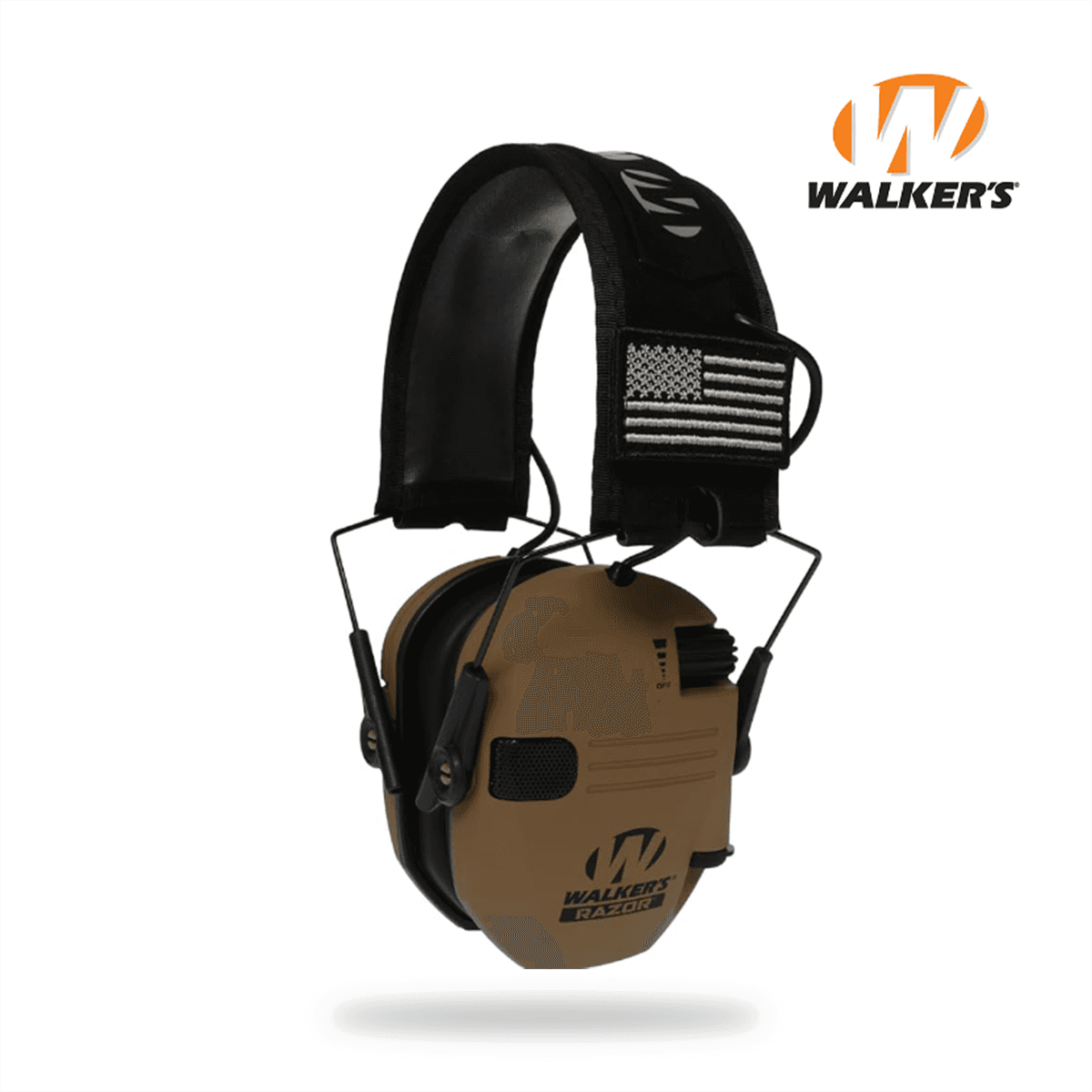 Активні навушники Walker's Razor Slim Original з патчами (Коричневий)
