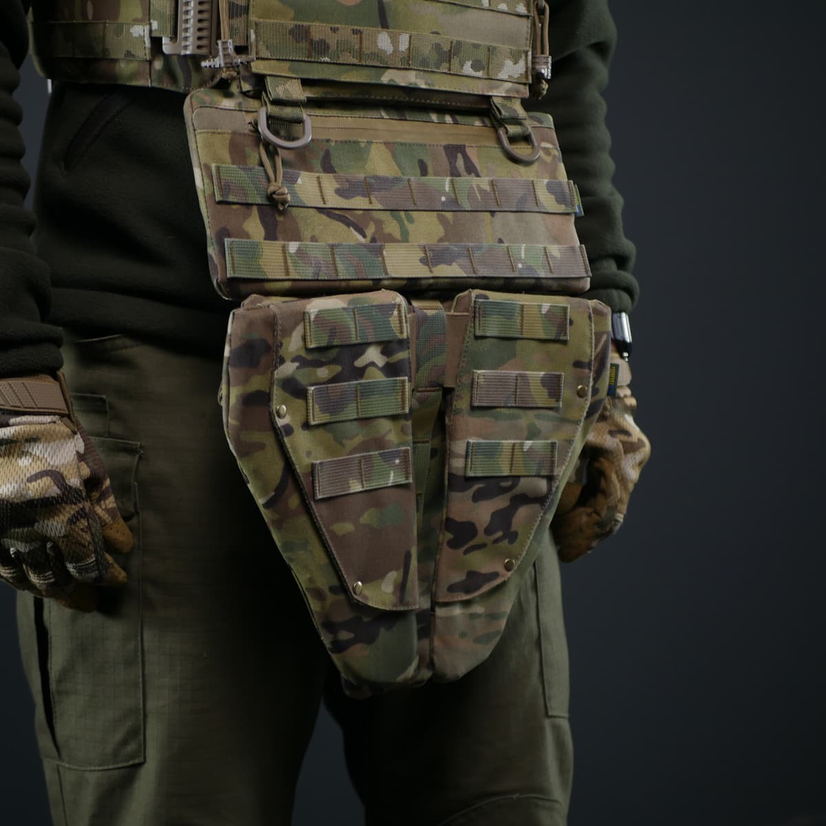 Захист паху (напашник) потрійний Kiborg з балістичним пакетом 1 клас захисту Militex Multicam — фото 7