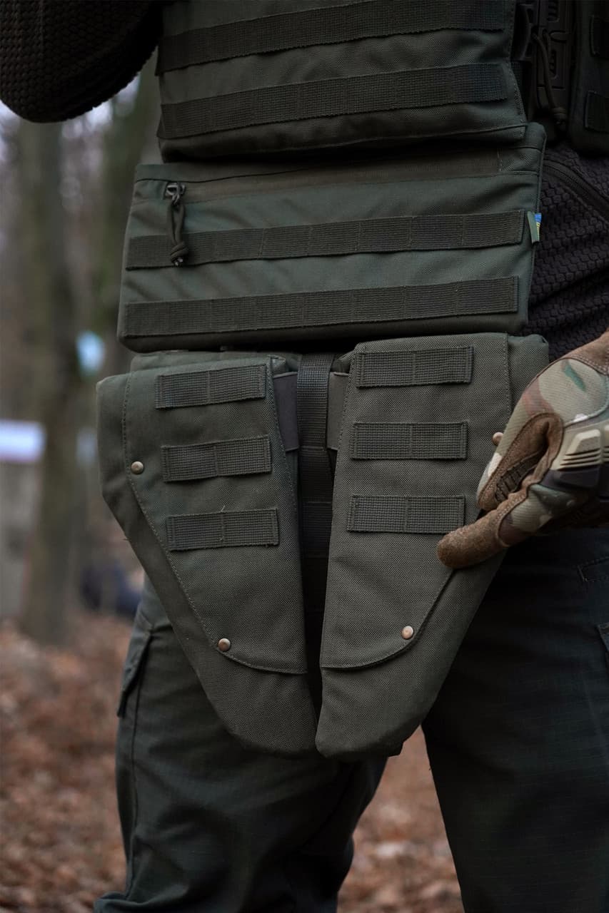 Потрійний захист паху/напашник Kiborg з балістичним захистом 2 клас Militex Хакі — фото 9