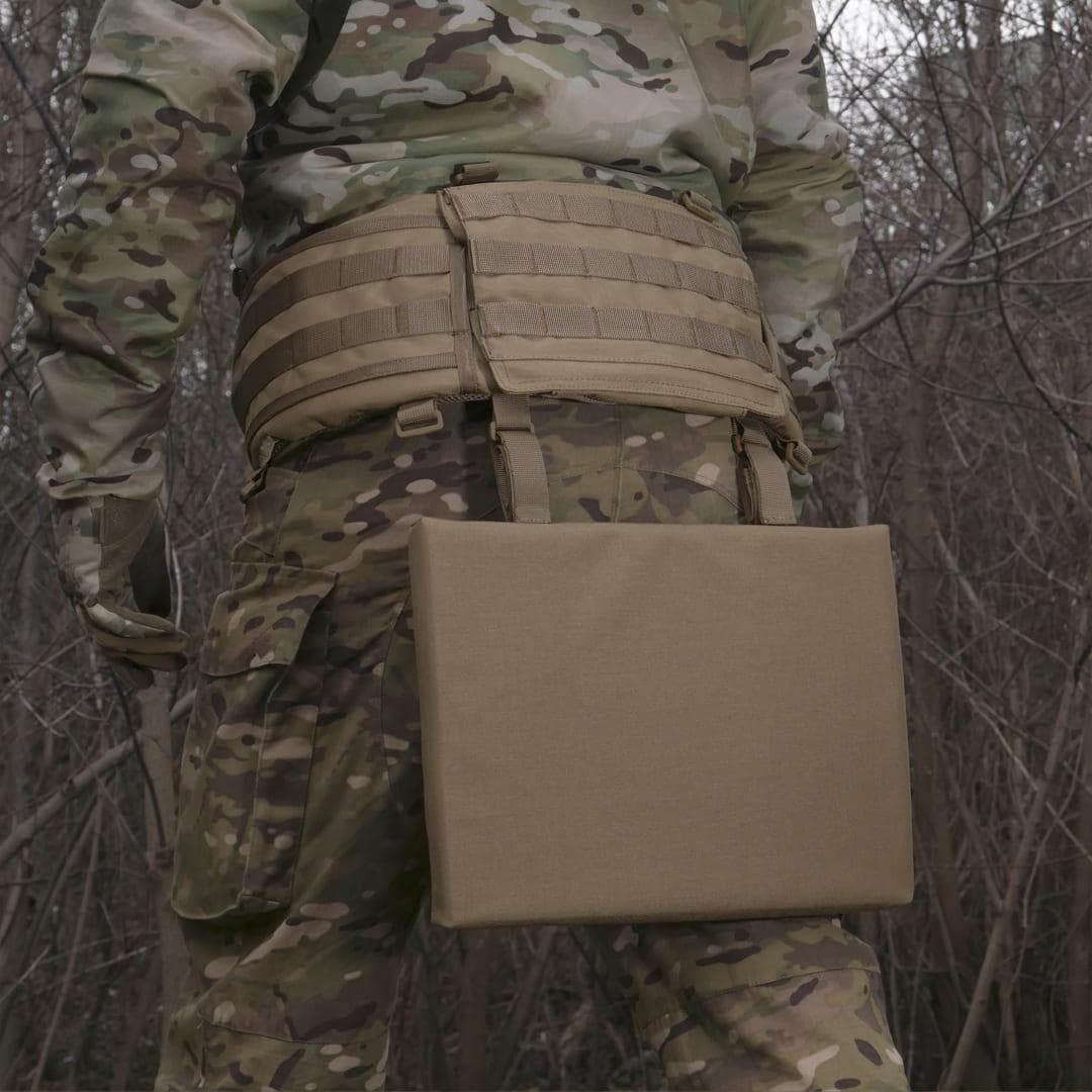 Каремат-сидушка Kiborg з балістичним пакетом 1 клас захисту Militex 20mm Cordura Coyote — фото 6