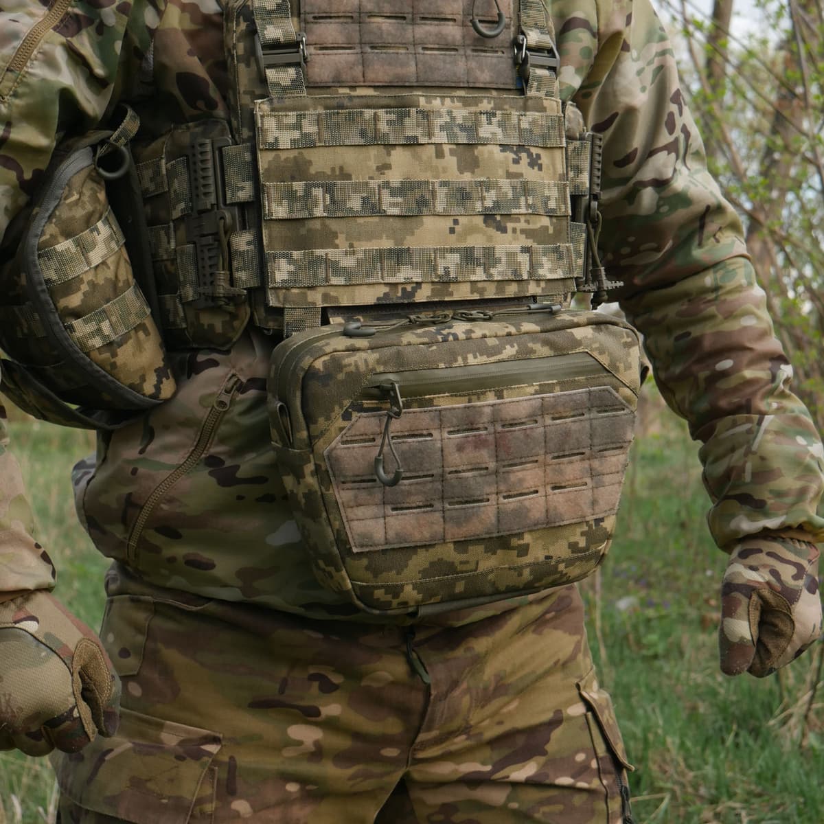 Сумка-напашник XL з балістичним пакетом 1 клас захисту Kiborg GU Сordura Pixel — фото 7
