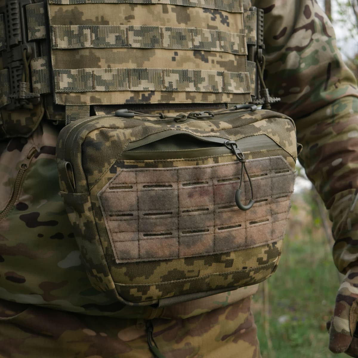 Сумка-напашник XL з балістичним пакетом 1 клас захисту Kiborg GU Сordura Pixel — фото 8