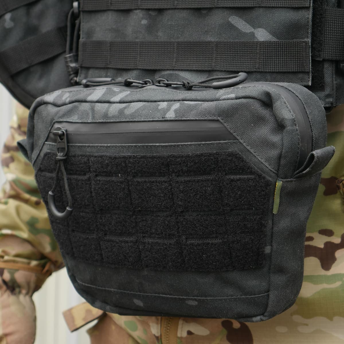 Сумка-напашник M Kiborg з балістичним пакетом 1 клас захисту Militex GU Сordura Black Multicam — фото 9