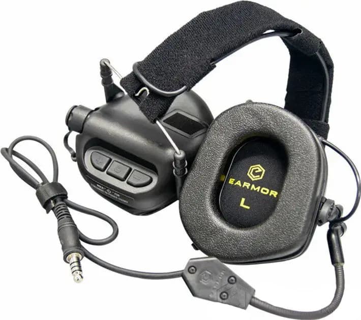 Тактичні навушники EARMOR M32 з універсальним кріпленням Чорні