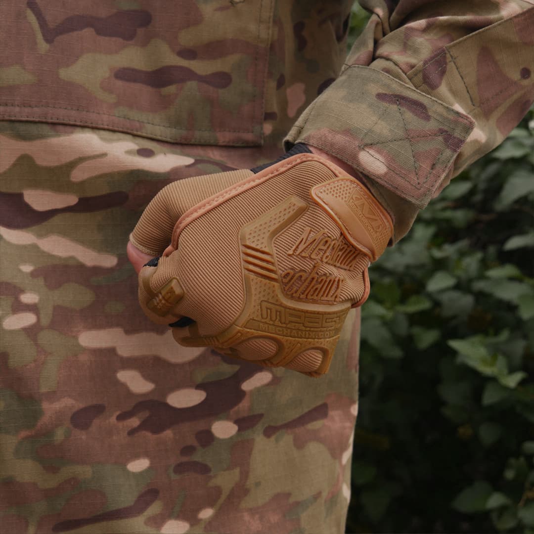Безпалі Рукавиці койот з гумовим демпфером Mechanix — фото 9