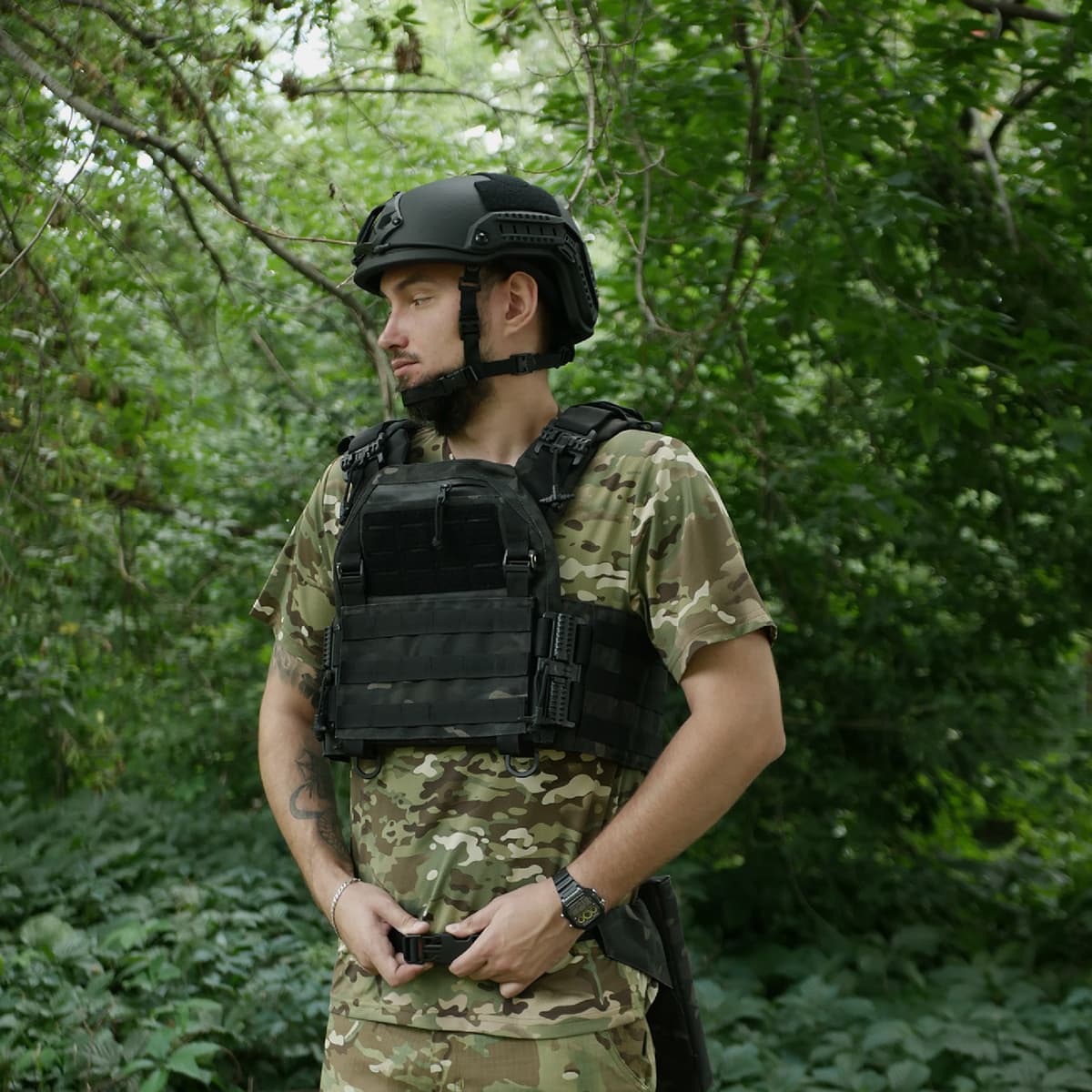 Каремат-сидушка Kiborg з балістичним пакетом 1 клас захисту Militex 20mm Cordura Black Multicam — фото 7