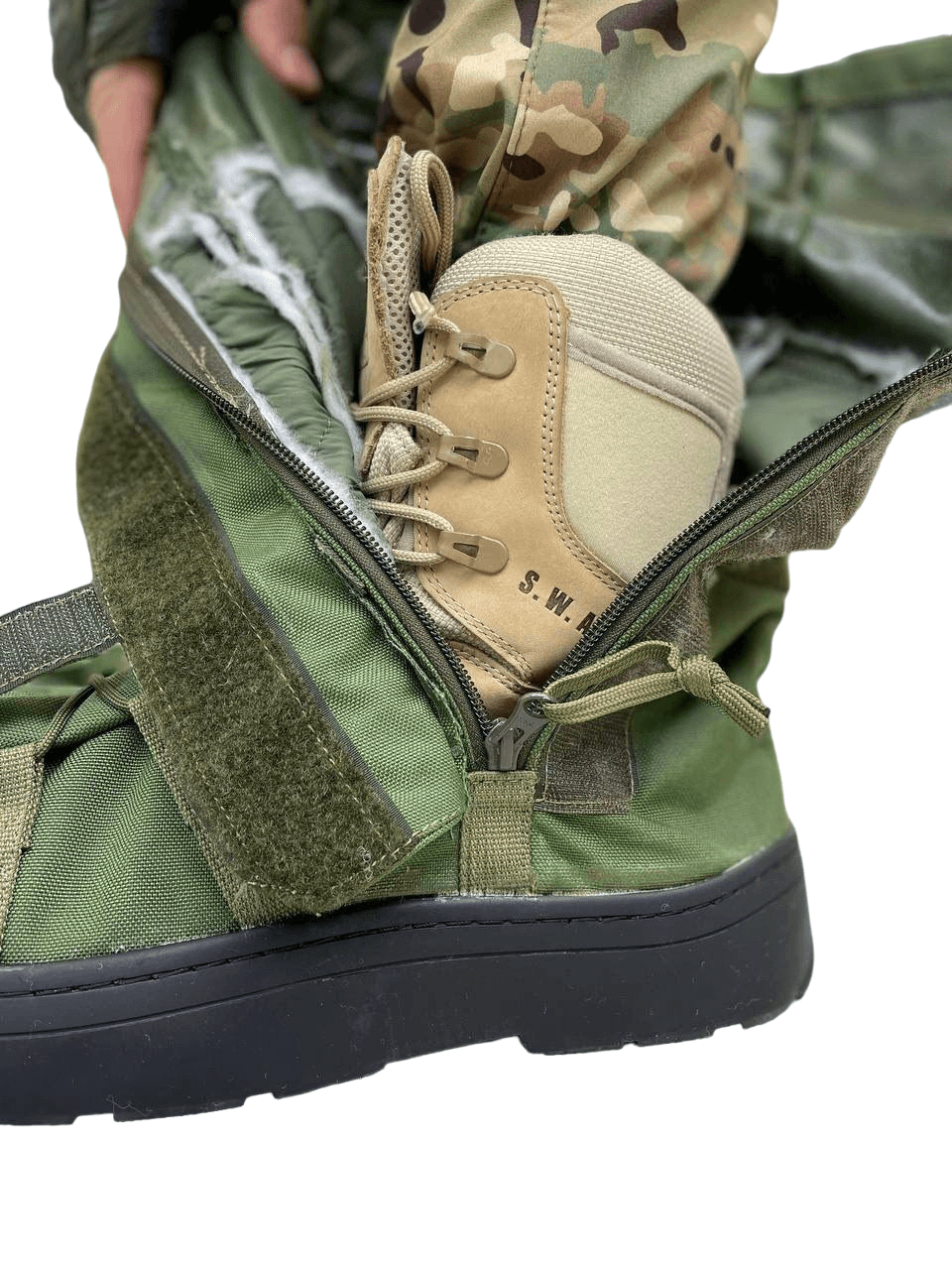 Бахіли водозахисні на взуття OVER BOOT олива — фото 3