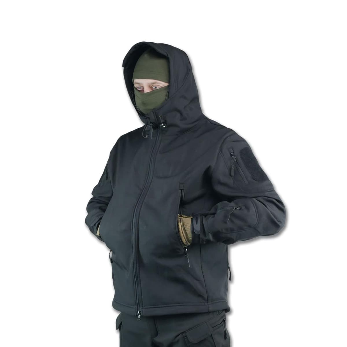 Тактичний демісезонний костюм Softshell Чорний — фото 2
