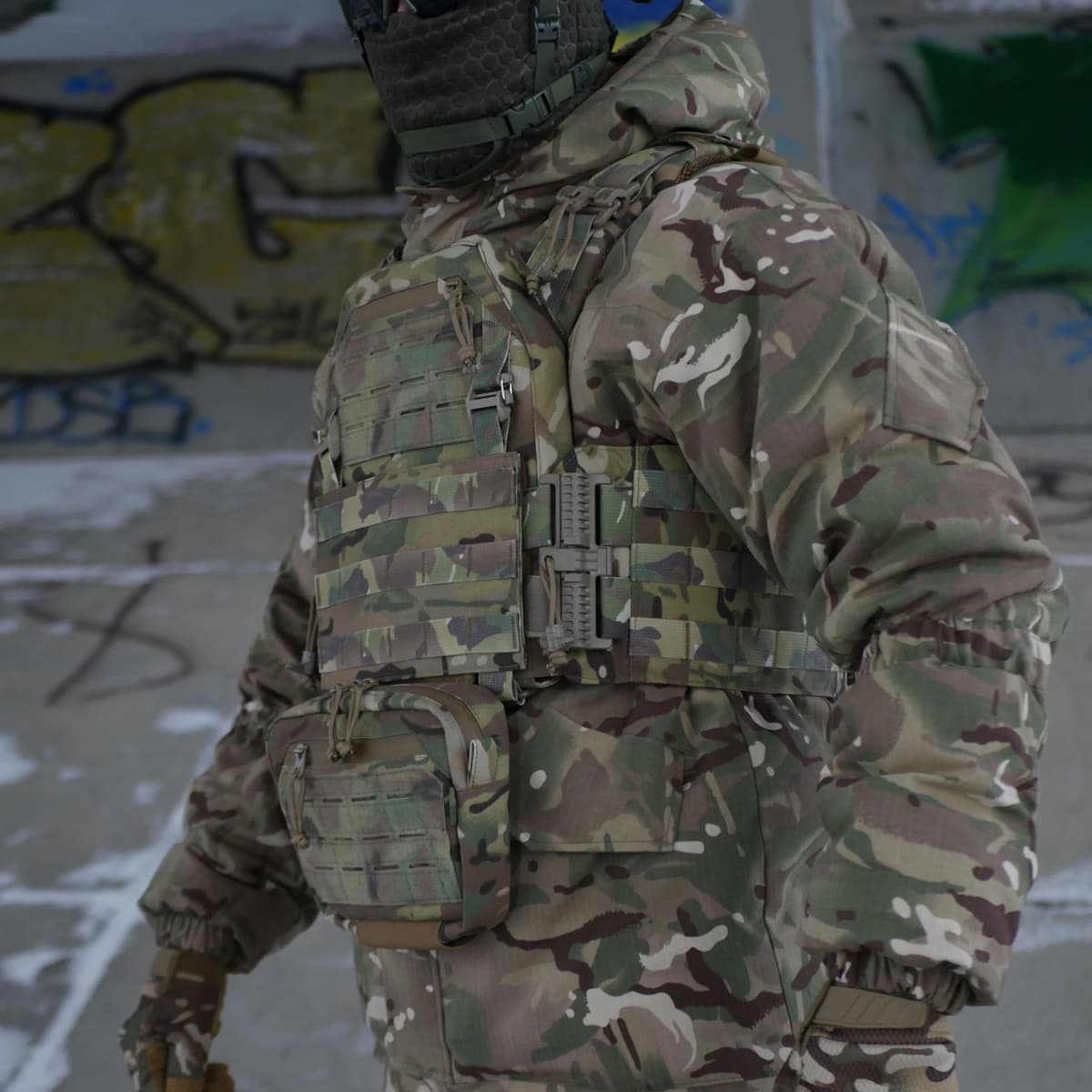 Сумка-напашник M Kiborg з балістичним пакетом 1 клас захисту Militex GU Сordura Multicam — фото 9