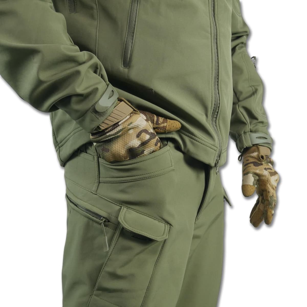 Тактичний демісезонний костюм Softshell Олива — фото 3