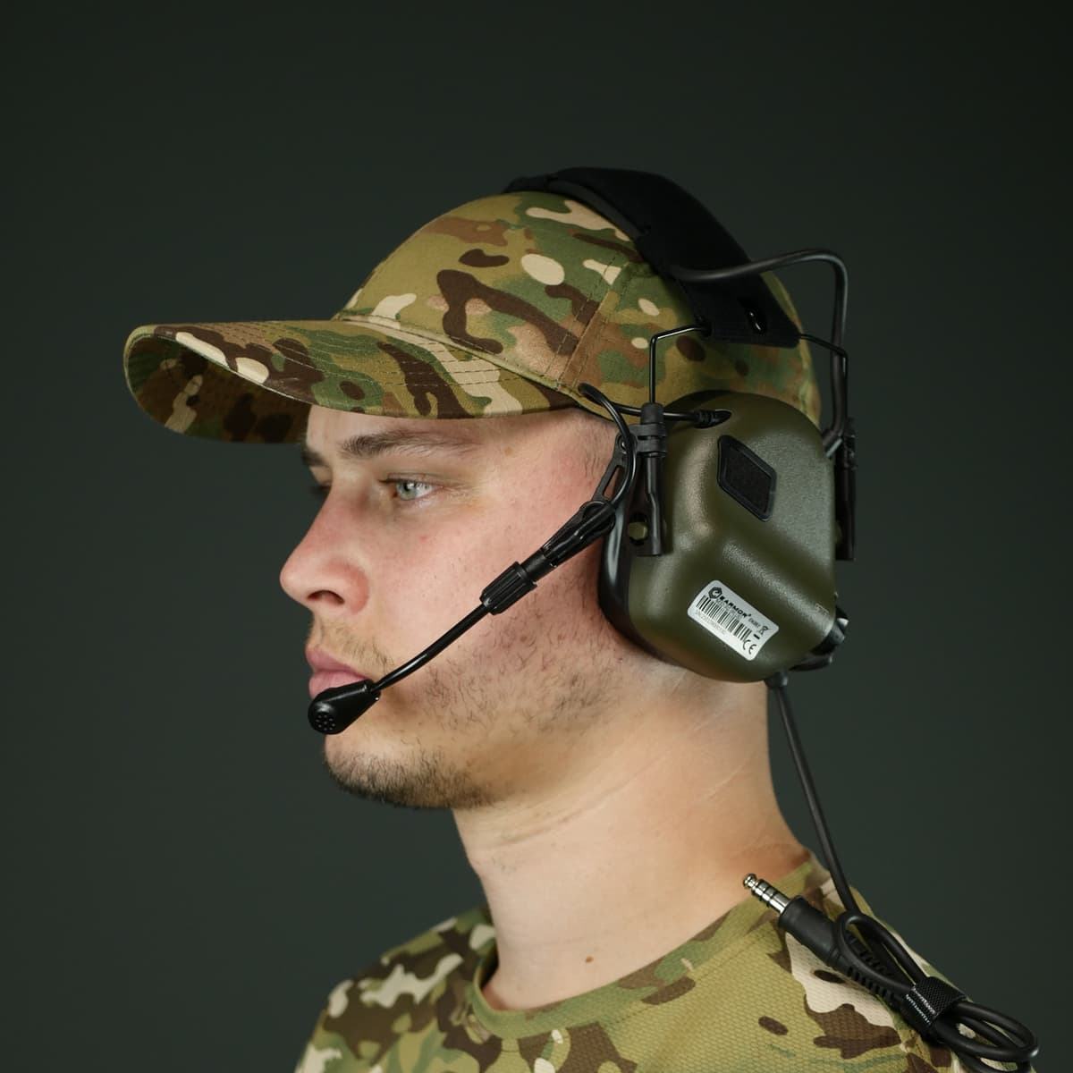 Цифрові активні ззахисні навушники Earmor M32 PLUS Олива — фото 7
