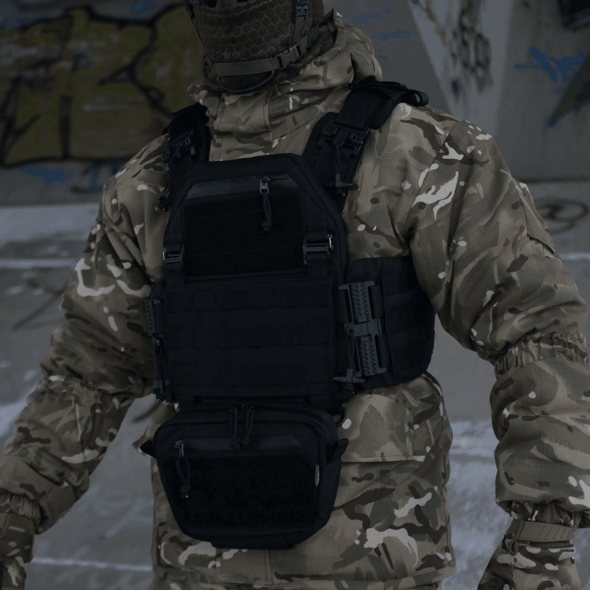 Сумка-напашник M Kiborg з балістичним пакетом 2 клас захисту PE Militex GU Сordura Black — фото 6