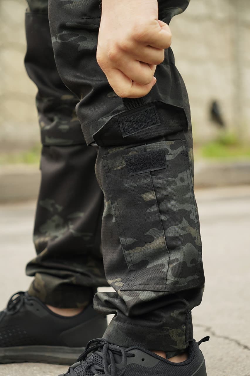 Тактичні штани UA Twill Black Multicam з посиленими колінами та 8 кишенями (S) — фото 10