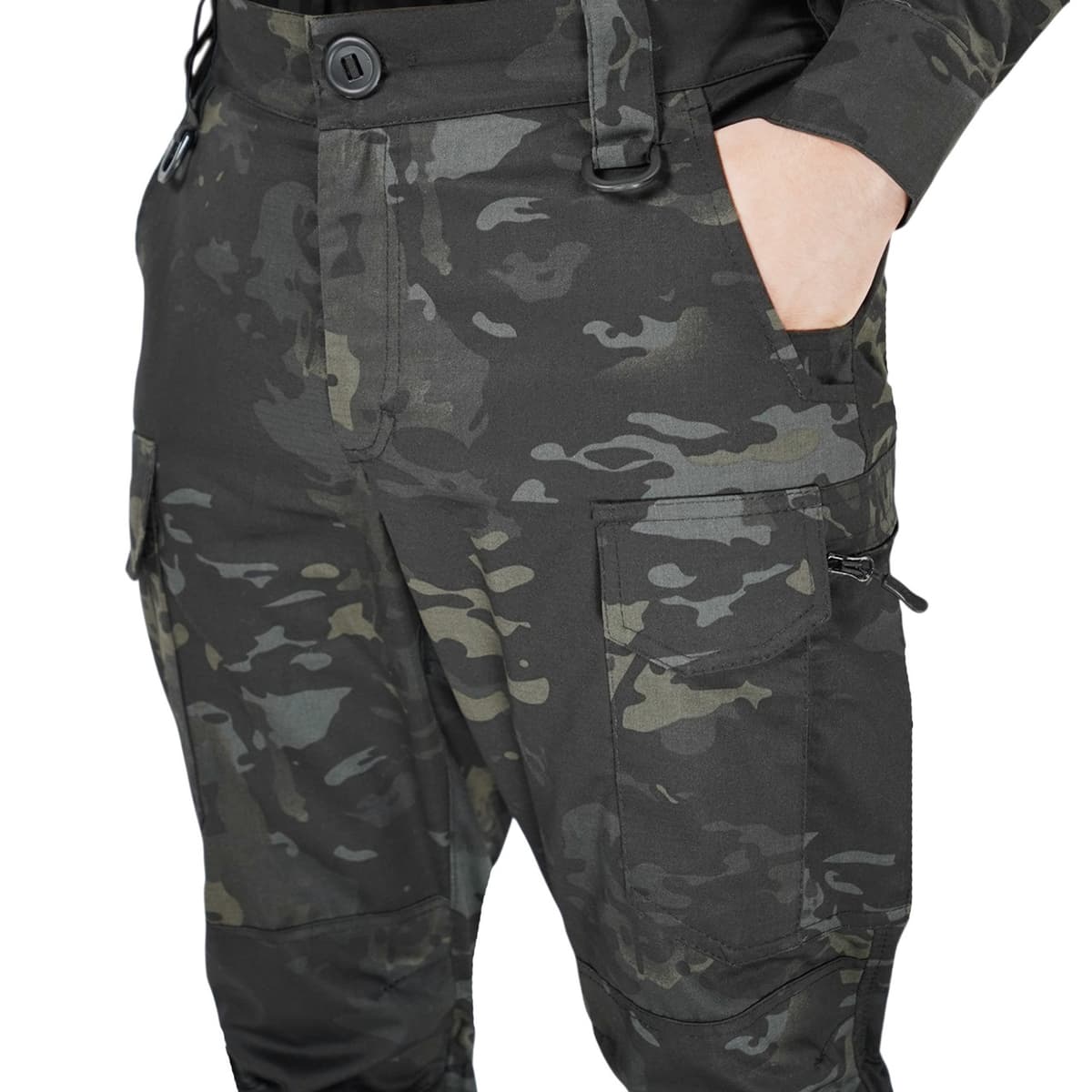 Тактичні штани UA Twill Black Multicam з посиленими колінами та 8 кишенями (L) — фото 3
