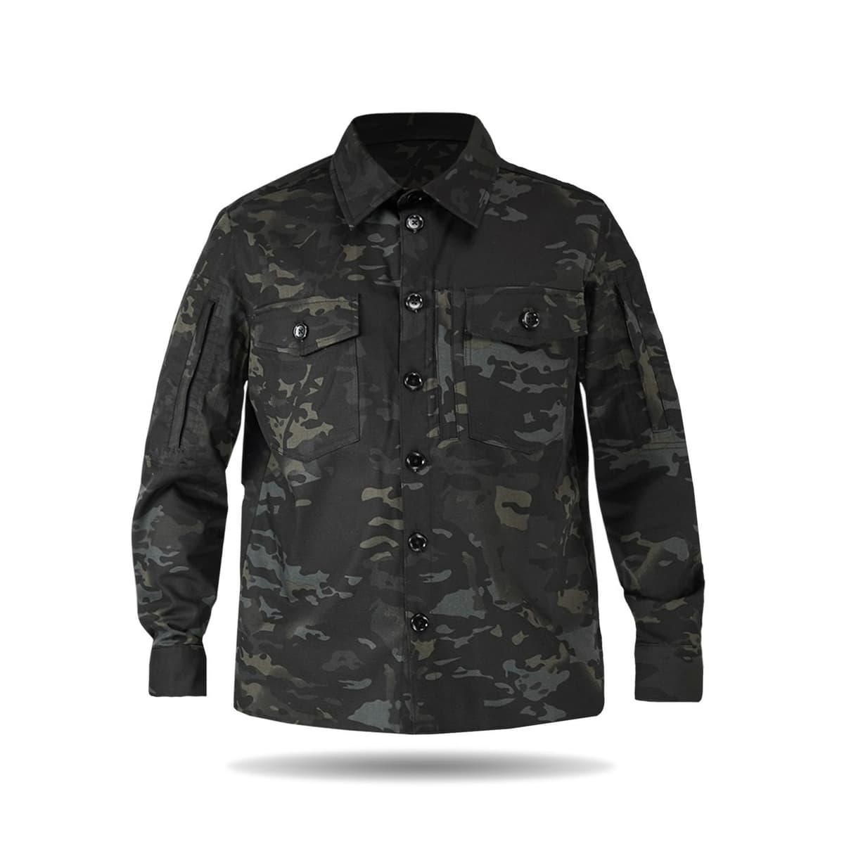 Сорочка тактична Operator 5 Twill чорний мультикам на ґудзиках