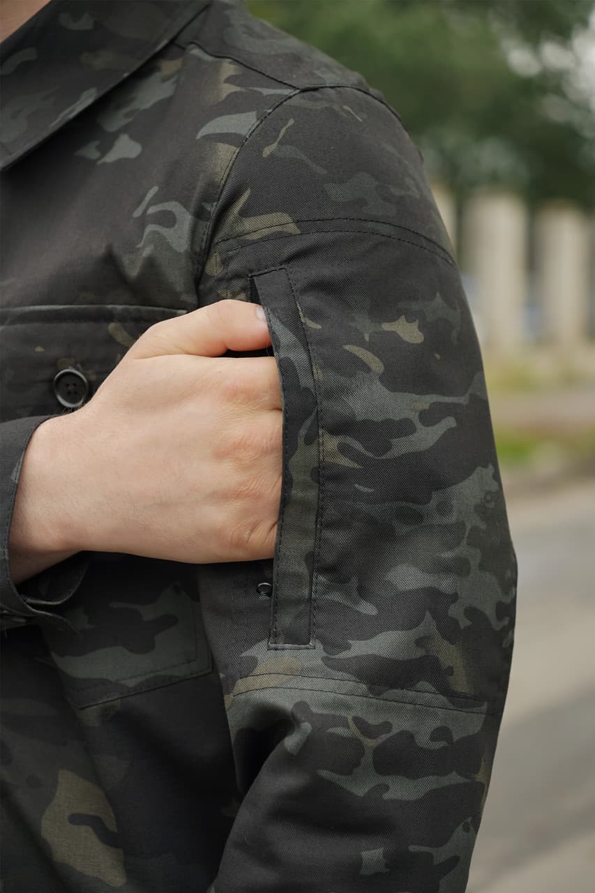 Сорочка тактична Operator 5 Twill чорний мультикам на ґудзиках — фото 10