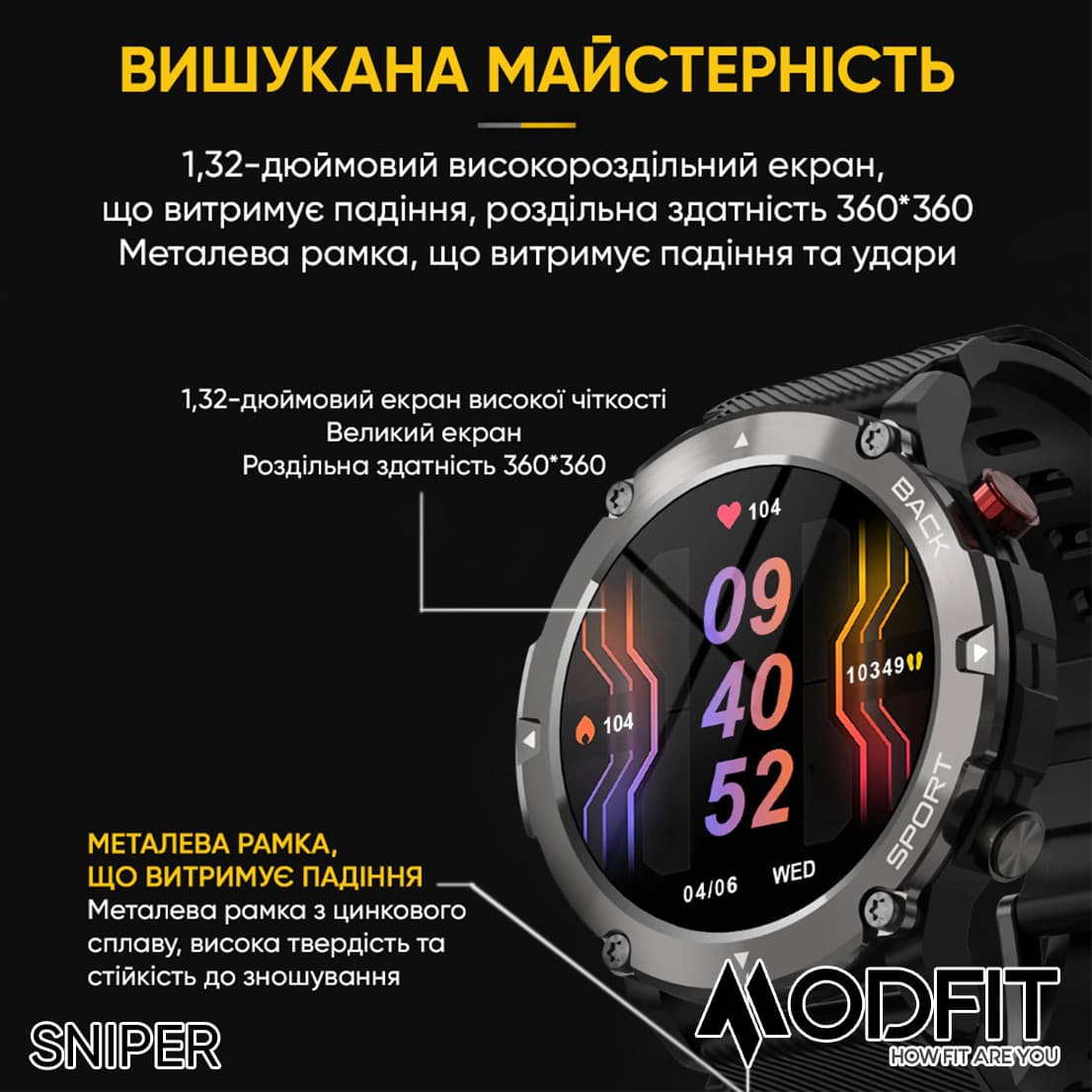 Modfit Sniper Black-Silver 36 мм. — фото 6