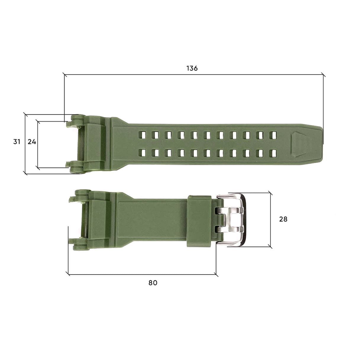 Ремінець для годинника Skmei 1343AG Army Green — фото 3