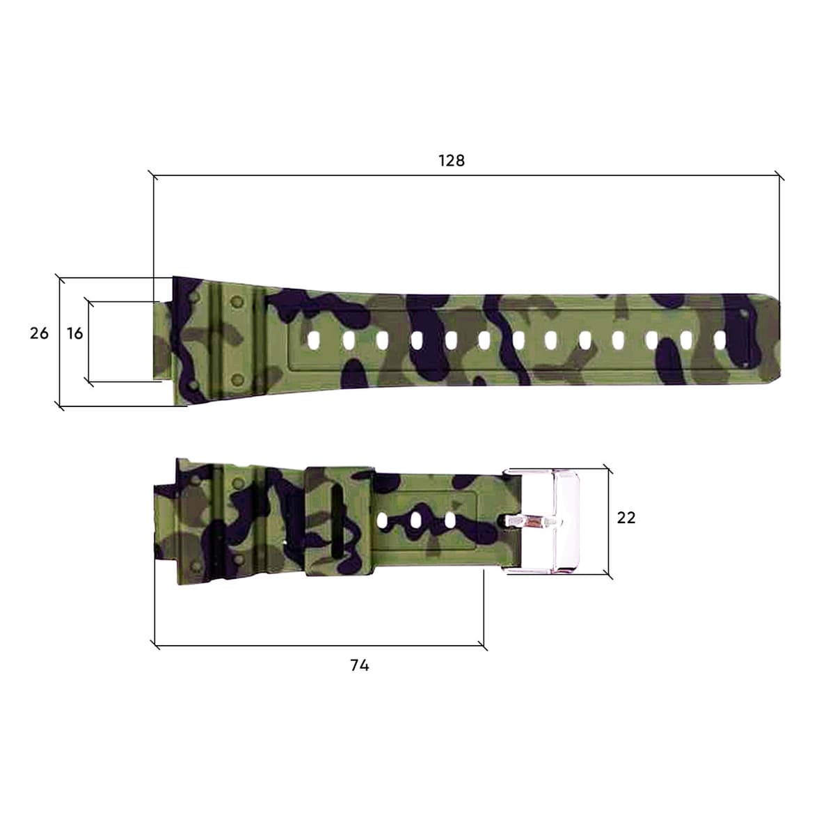 Ремінець для годинника Skmei 1628CMGN Camo Green — фото 3