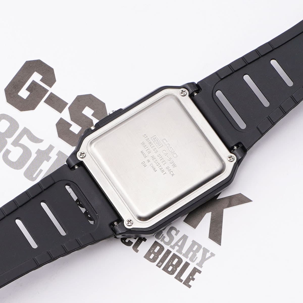 Ремінець для Casio G-Shock 20mm:CA-53W CA-61W FT-100W W-520U W-720G Black Gold — фото 5