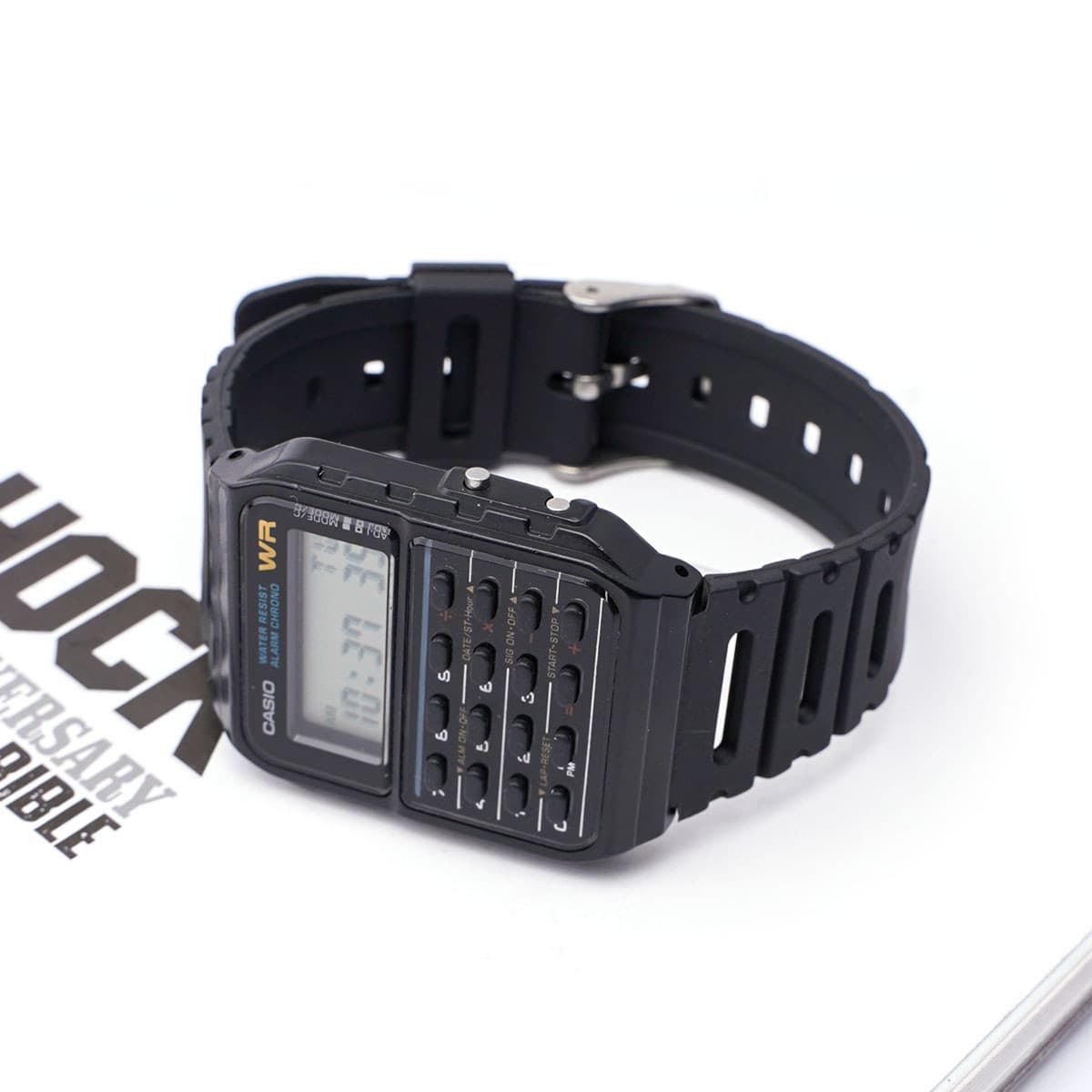 Ремінець для Casio G-Shock 20mm:CA-53W CA-61W FT-100W W-520U W-720G Black Gold — фото 8