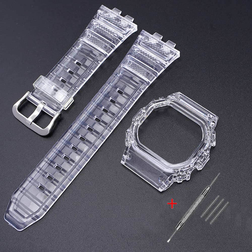 Ремінець + безель (рант) для Casio G-Shock GMW-B5000 Transp SI