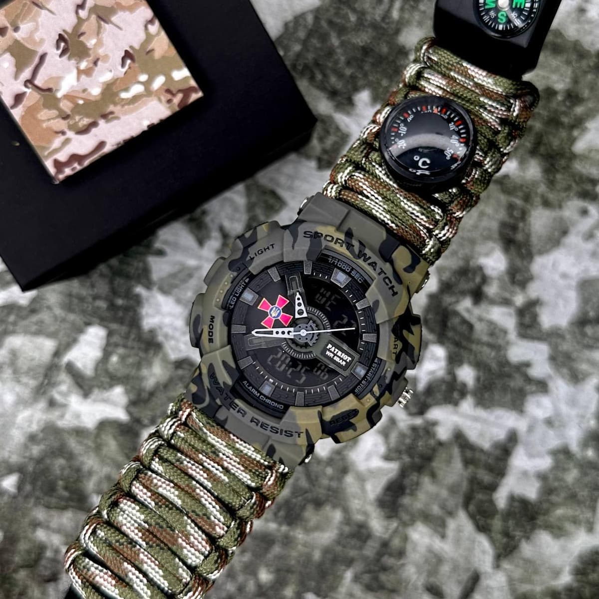 Patriot 005CMGRSU ЗСУ Зелений камуфляж Паракордовий ремінець Camo Green + Коробка. — фото 3