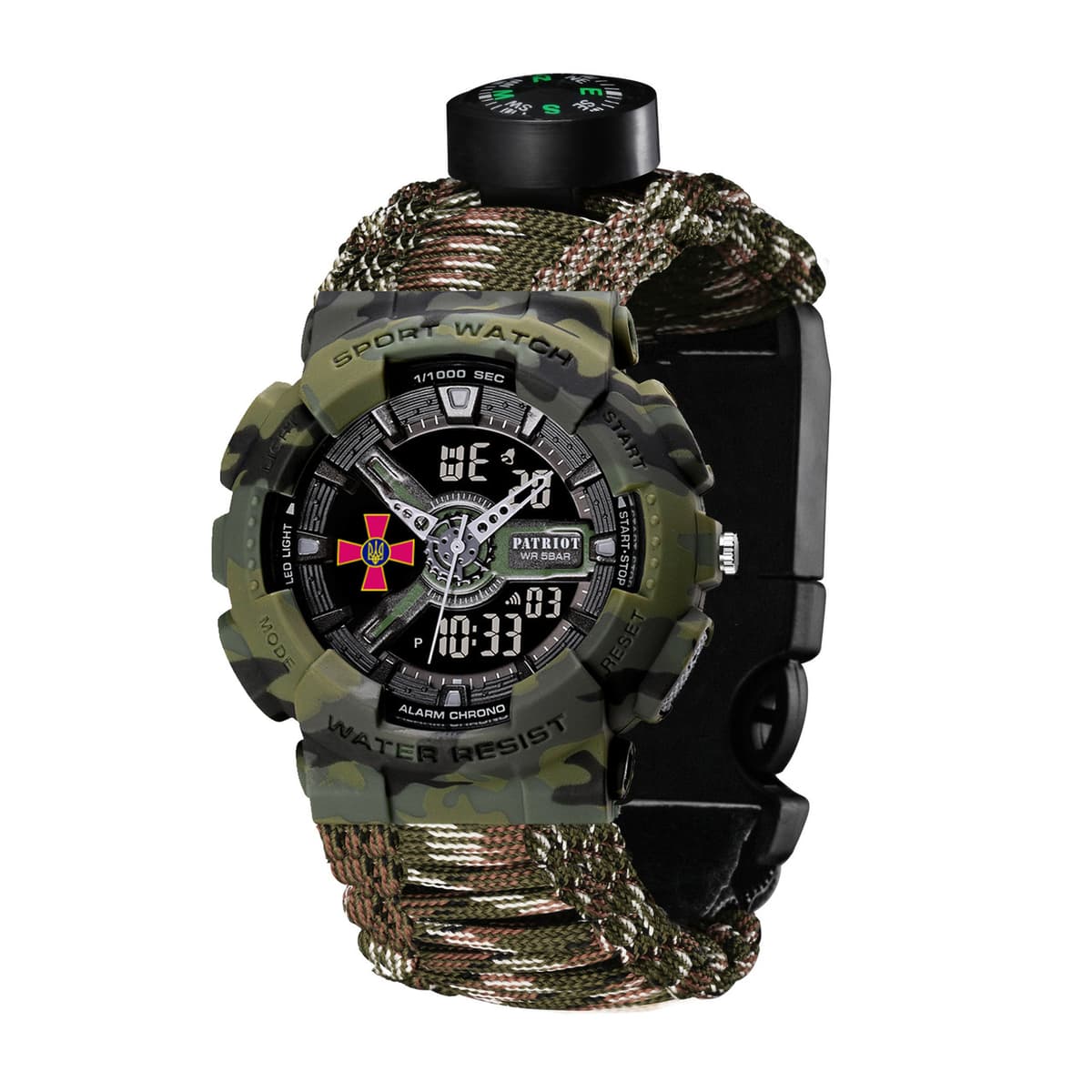 Patriot 005CMGRSU ЗСУ Зелений камуфляж Паракордовий ремінець Camo Green + Коробка. — фото 6