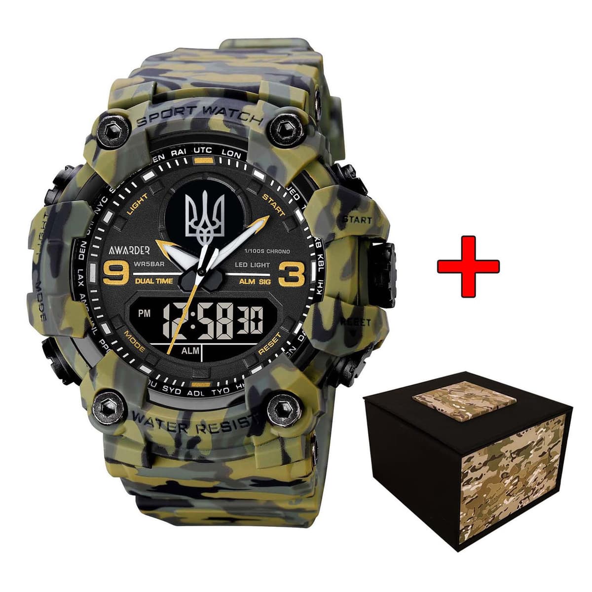 Awarder 001 Тризуб срібло  Camo Green