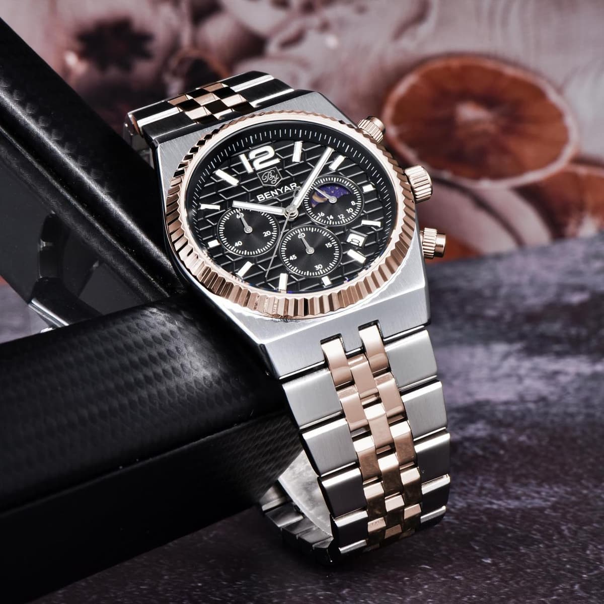 Benyar BY-5225 Silver-Rose Gold-Black — фото 4